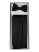 Polyester Cummerbund Set Sløyfe Black Portia 1924