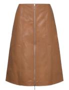 Claudia Pu Skirt Knelangt Skjørt Brown French Connection