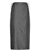 Parachute Slit Skirt Knelangt Skjørt Grey Mango