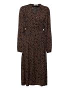 Recycled Polyester Dress Knelang Kjole Brown Rosemunde