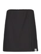 Tab Split Rib Midi Skirt Knelangt Skjørt Black Calvin Klein Jeans