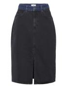 Objbeate Hw Denim Skirt E Aw Fair 23 Knelangt Skjørt Black Object