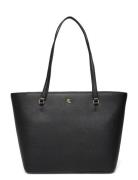 Crosshatch Leather Medium Karly Tote Bags Totes Black Lauren Ralph Lau...