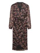 Knot Print Dress Knelang Kjole Black Mango