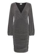 Vicaro L/S V-Neck Midi Dress/Dc/1 Knelang Kjole Silver Vila