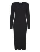 Cc Heart Elena Knit Dress Knelang Kjole Black Coster Copenhagen