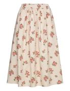 Cara Skirt Vintage Flower Knelangt Skjørt Cream Naja Lauf