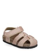 Sandals W. Toe + Velcro Strap Shoes Summer Shoes Sandals Pink Color Ki...