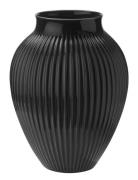 Knabstrup Vase, Grooves Home Decoration Vases Black Knabstrup Keramik