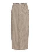 Objsola Mw Twill Long Skirt 132 Div Knelangt Skjørt Brown Object