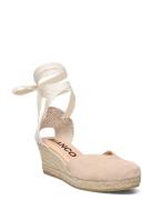 Biaibiza Wedge Espadrilles Suede Sandal Med Hæl Espadrilles Cream Bian...