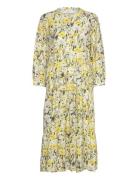 Oliviall Midi Dress 3/4 Knelang Kjole Yellow Lollys Laundry