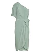 Jersey Tie-Waist Balloon-Sleeve Dress Knelang Kjole Green Lauren Ralph...