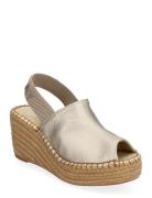 Susan Elastic Espadr Sandal Med Hæl Espadrilles Gold Replay