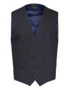 Technical Stretch Waistcoat Dressvest Navy Lindbergh Black