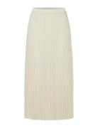 Slfalexis Mw Midi Skirt B Noos Knelangt Skjørt Cream Selected Femme