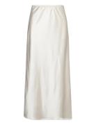 Satin Maxi Skirt Langt Skjørt Beige Gina Tricot