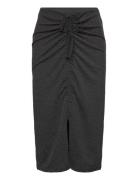 Vmkanva Hw Calf Skirt Jrs Knelangt Skjørt Black Vero Moda