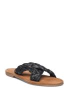 Leather Sandal Flate Sandaler Black Ilse Jacobsen