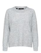 Slflulu Ls Knit O-Neck Noos Tops Knitwear Jumpers Grey Selected Femme