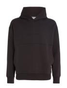 Comfort Debossed Logo Hoodie Tops Sweat-shirts & Hoodies Hoodies Black...