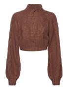 Short Cardigan Tops Knitwear Cardigans Brown Barbara Kristoffersen By ...