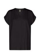 Sc-Marica Tops Blouses Short-sleeved Black Soyaconcept