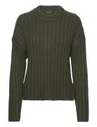 Slfranna Rib Pullover Tops Knitwear Jumpers Green Soaked In Luxury