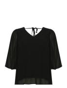 Kcferi Blouse Tops Blouses Short-sleeved Black Kaffe Curve