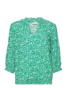 Fqadney-Blouse Tops Blouses Long-sleeved Green FREE/QUENT