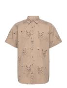 Lynx Shirt Tops Shirts Short-sleeved Beige Makia