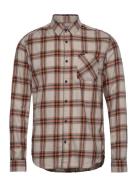 Men`s Shirt Ls Tops Shirts Casual Brown Garcia