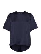 Denise Ss Top 14908 Tops Blouses Short-sleeved Navy Samsøe Samsøe