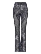 Camo Mesh Trousers Bottoms Trousers Flared Black HAN Kjøbenhavn