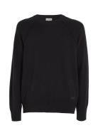 Recycled Wool Comfort Sweater Tops Knitwear Round Necks Black Calvin K...