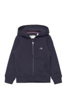 Shield Zip Hoodie Tops Sweat-shirts & Hoodies Hoodies Navy GANT