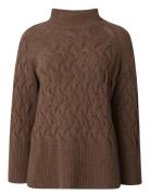 Elisabeth Recycled Wool Mock Neck Sweater Tops Knitwear Jumpers Brown ...