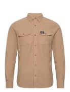 Flannel Workwear Shirt Tops Shirts Casual Beige Superdry