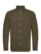 Regular Linen Look Shirt Gots/Vegan Tops Shirts Casual Green Knowledge...