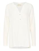 Crjajah Blouse Tops Blouses Long-sleeved White Cream