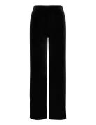 Velvet Wideleg Trousers Bottoms Trousers Wide Leg Black Mango