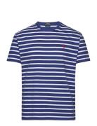 Classic Fit Striped Jersey T-Shirt Tops T-shirts Short-sleeved Navy Po...