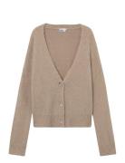 Florie Brushed Cardigan Tops Knitwear Cardigans Beige Once Untold