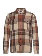 Mmgnolan Check Spring Overshirt Tops Overshirts Brown Mos Mosh Gallery