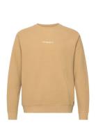 Christopher Crew Neck Tops Sweat-shirts & Hoodies Sweat-shirts Beige F...