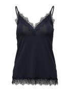 Rwbillie Sl Strap Lace Top Tops T-shirts & Tops Sleeveless Navy Rosemu...