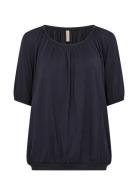 Sc-Marica Tops T-shirts & Tops Short-sleeved Navy Soyaconcept