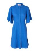 Slfgulia 2/4 Short Shirt Dress D Knelang Kjole Blue Selected Femme