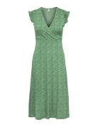 Onlmay Life S/L Wrap Midi Dress Jrs Noos Knelang Kjole Green ONLY