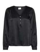 Kalaura Blouse Tops Blouses Long-sleeved Black Kaffe